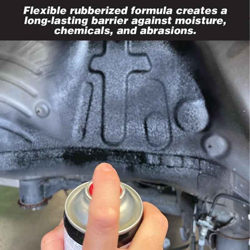 LAUCO Rubberized Undercoating Black Aerosol Spray – 15 Oz Can, Protective Coating for Metal, Plastic & Vehicle Undercarriage – Sound Deadener & Rust Protection (57074) - Image 2
